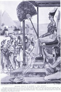 Portare tributo a Ramses II (XIX dinastia), c.1920 da Joseph Ratcliffe Skelton